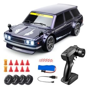 Scale 2.4GHz 4WD Remote Control RC Drift Car  High Speed LED Lights Drift Tires Kids  Toy For Indoor  & Outdoor Play Easter Gift RC Cars (Option: Purple)