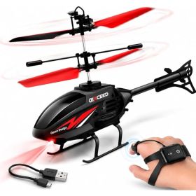 Gesture-Controlled RC Helicopter Toy For Kids, Hand-Operated Indoor Flying Toy Without Remote (Option: Red)