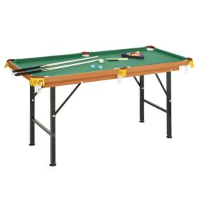 55" Portable Folding Billiards Table Game Pool Table for Whole Family Number Use With Cues, Ball, Rack, Chalk, Green (Option: Green-1470x700x125 mm)