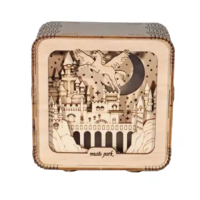 3D Wooden Puzzles Pegasus Castle Model Kits Night Lights Desk Decorations Birthday Christmas Gifts For Women (Option: defaulttitle)
