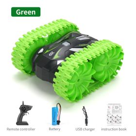 Remote Controlled High-speed Car, Four-wheel Drive Off-road Vehicle, Stunt High-speed Flipping Car, 2-in-1 Toy (Color: Green)