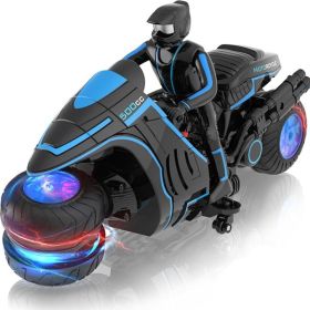 Remote Control Off-Road Dirt Bike With Colorful LED Wheels, Detachable Rider Rotation And 2.4GHz Control (Option: Multicolored)