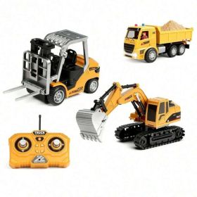 Realistic RC Construction Trio. Excavator, Forklift & Dump Truck With Authentic Lights, Horns And Engine Sounds. Boy Toys, Party Favors For Kids, (Option: 555 99 689 959A)