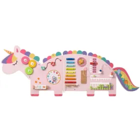 11-in-1 Dinosaur Activity Wall Busy Board Panels-- Wooden Sensory Toy-Pink (Option: defaulttitle)