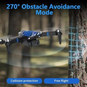 Foldable Mini FPV Camera Drone With LCD Controller, Brushless Motor, Obstacle Avoidance And 32GB SD Card Support (Option: Blue)