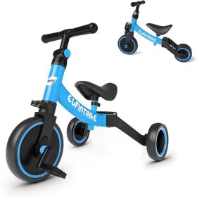 5-in-1 Toddler Balance Bike And Tricycle For Kids Ages (Option: Blue)