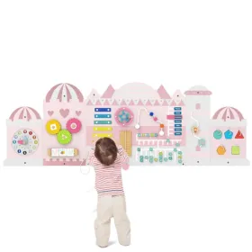 11-in-1 Montessori Wall Busy Board (Pink) - 3+ Toddler Sensory Toy, Castle Style, Skill-Building (Option: defaulttitle)