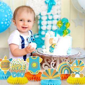 14 Pcs Here Comes The Son Baby Shower Decor, Baby Shower Honeycomb Centerpieces Set For Tables Here Comes The Son Sunshine Decorations Boho Rainb (Option: W13769297)