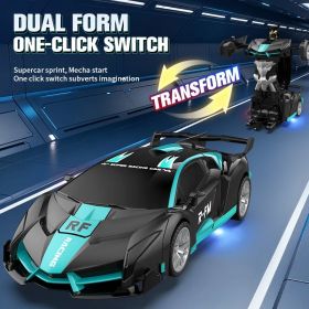 Transforming Car Robot, One-Button Deformation R&C Toy Car, 1-18 Scale 360' Rotating Drifting, Toys Suitable For Kids Over 3 Years Old, Education (Option: Black)
