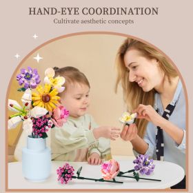 Flower Bouquet Building Set Artificial Flowers Bouquet Botanical Building Block Set Construction Toys (Option: Default)
