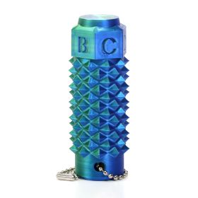 The Third-generation Blue-green, Thick-tipped, Rotating Bearing Fidget Spinner Keychain Is A Novel Halloween Gift Suitable For Concentration And (Option: Blue Green)