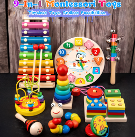 Wooden Baby Intellectual Development Toys, Birthday Gifts, Early Education Montessori Toys For Boys And Girls From 3 Years Old (Option: 9in1)