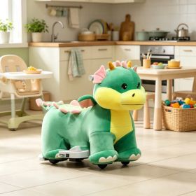 Green 6V Electric Ride On Horse: Battery Powered Toy with Music, Forward Movement & Silent PU Wheels for 18-36 Months (Option: Default Title)