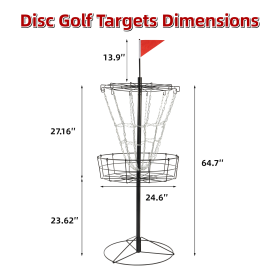 Only Supports Self Pickup-Disc Golf Target, 12 Chain Portable Disc Golf Basket, Metal Disc Golf Practice Target Basket, Black (Color: Black)