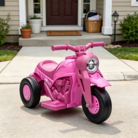 Pink 6V Kids 3-Wheel Electric Ride On Motorcycle: Bubble Car with LED Headlight, Music Function for Children Outdoor Play (Option: Default Title)