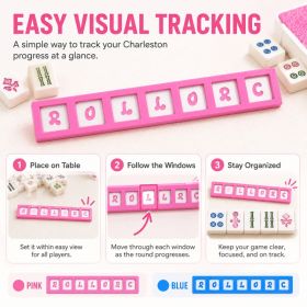 3D Printed American Mahjong Charleston Tracker, Visual Round Progress Marker, Tabletop Game Helper, Lightweight Mahjong Accessory, Multiple Color (Option: American Mahjong Charleston Tr-3D Printed-Pink)