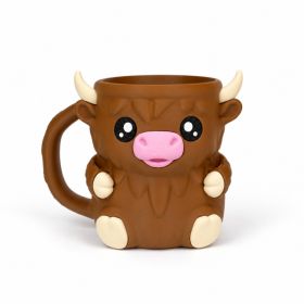 3D Printed Animal Ice Cream Cup Holder, Cute Insulated-Style Pint Container Holder With Handle, Animal Desk & Dessert Accessory (Option: Animal Ice Cream Cup Holder-PLA-Cow)
