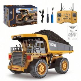 1 20 Premium 2.4G RC Alloy Dump Truck With 13 Channels, Lights, Sounds, And Rechargeable Battery, A Fun Parent Child Activity For Boys, Kids, And (Option: 689 716A)