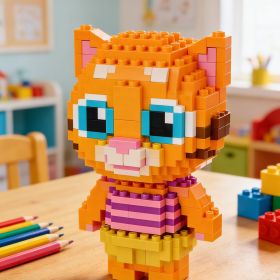 Cat Building Block-Brown (Option: 6972614794832)