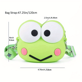 3D Cartoon Silicone Strap Shoulder Bag Purse For Kids (Style: Kerokero keroppi)