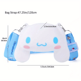 3D Cartoon Silicone Strap Shoulder Bag Purse For Kids (Style: Cinnamoroll)