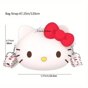 3D Cartoon Silicone Strap Shoulder Bag Purse For Kids (Style: Hello Kitty)