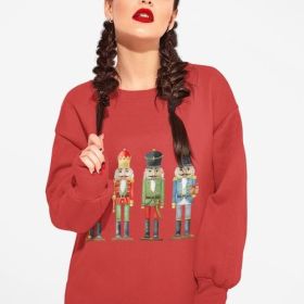 Womens Nutcracker Toy Soldiers Sweatshirt (Color: Red, size: S)