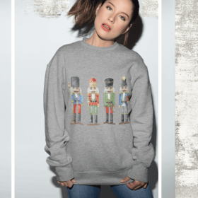 Womens Nutcracker Toy Soldiers Sweatshirt (Color: Sport Grey, size: M)