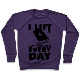 I LIFT (HARRY POTTER BOOKS) EVERY DAY CREWNECK SWEATSHIRT (Style: Crewneck Sweatshirt, Size-Color: small-Purple)