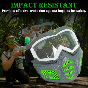 Forbidden To Sell On TK Walmart Amazon Glow In The Dark Elite Face Mask Full Face Tactical Mask With Detachable Goggles Adjustable Headband Vente (Option: Face Mask)