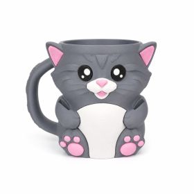3D Printed Animal Ice Cream Cup Holder, Cute Insulated-Style Pint Container Holder With Handle, Animal Desk & Dessert Accessory (Option: Animal Ice Cream Cup Holder-PLA-Cat)