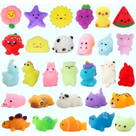 30 Toys For Classroom Birthday Xmas Gifts Goodie Bag Mini Animals Mochi Stress Relief Sensory Toys Random (Option: Multicolor)