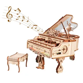 MUSIC PARK 3d Wooden Puzzle Piano Music Box Can Be Played Handmade Assembly Model Kit DIY Crafts Holidays Birthdays Christmas Gifts (Option: defaulttitle)