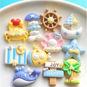 25PCS Ocean & Beach Theme -Mini Resin Seashell Starfish, Decor For Fridge, Office, Lockers, Shoes & Gifts (Option: White)