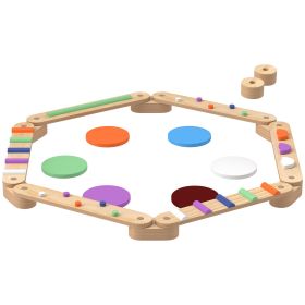 Kids Balance Beam, Wooden Balance Board with Stepping Stone for 3-8 Years (Option: Multi Color-680x255x255 mm)
