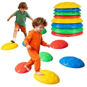 8 Pcs Kids Balance Stepping Stones - Anti-Slip Design, 180LBS Capacity for 3+ Toddlers (Colorful) (Option: Default Title)