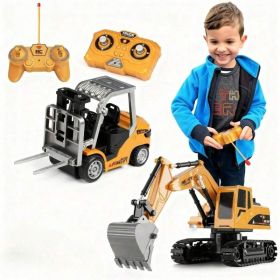 Realistic RC Construction Trio. Excavator, Forklift & Dump Truck With Authentic Lights, Horns And Engine Sounds. Boy Toys, Party Favors For Kids, (Option: 555 99 689 903A)