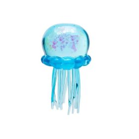 Transparent, Multi-Colored Glitter Jellyfish Decoration  Cute Ocean-Themed Desktop Ornament & Soft, Handheld Stress-Relief Gift (Option: Blue-3)