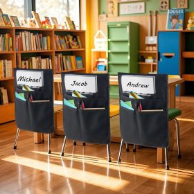 Chair Pockets For Classroom 12 Pack Chairback Buddy Pocket With Name Tag (Option: Black)