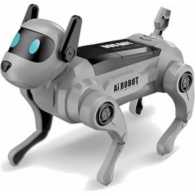 DIY Voice-Controlled Robot Dog Assembly Kit With Movable Limbs, Gray (Option: Grey)