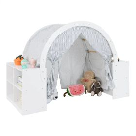 Versatile Kids Playhouse With totally 8 cubbies and 2 countertops (Option: Default Title)