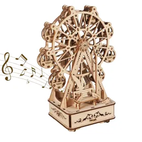 3D Wooden Puzzles Music Box Ferris Wheel DIY Crafts Handmade Model Kits For Women Birthday Gifts (Option: defaulttitle)