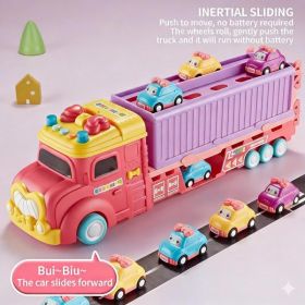 Kids' Roller Car Storage And Transport Toy 6-Piece Mini Vehicle Set (Option: As shown in the figure.)