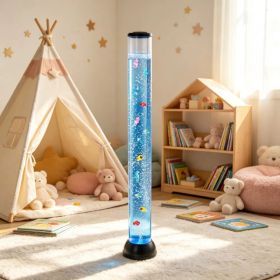 4ft Sensory Bubble Fish Tube Lamp, Aquarium Night Light with 16 Colors & Remote for Bedroom & Living Room (Option: Default Title)