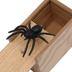 Prank Spider Wooden Scare Box Trick Play Joke Lifelike Surprise April Fools' Day Funny Novelty Toys Gags Practical Gifts (Option: Style3)