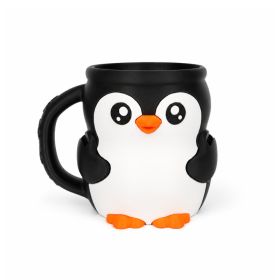 3D Printed Animal Ice Cream Cup Holder, Cute Insulated-Style Pint Container Holder With Handle, Animal Desk & Dessert Accessory (Option: Animal Ice Cream Cup Holder-PLA-Penguin)
