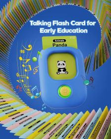 Talking Flash Cards,Kids Toddler Flash Cards With 448 Sight Words,Montessori Toys,Autism Sensory Toys,Speech Therapy Toys,Learning Educational Gi (Color: Blue-224cards)